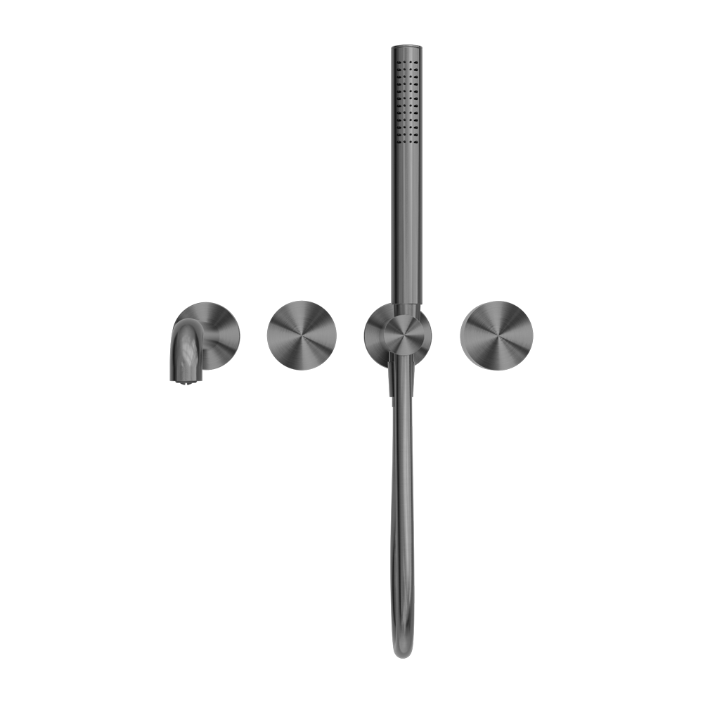 Kara Progressive Shower System Separate Plate With Spout 230/250MM Gun Metal