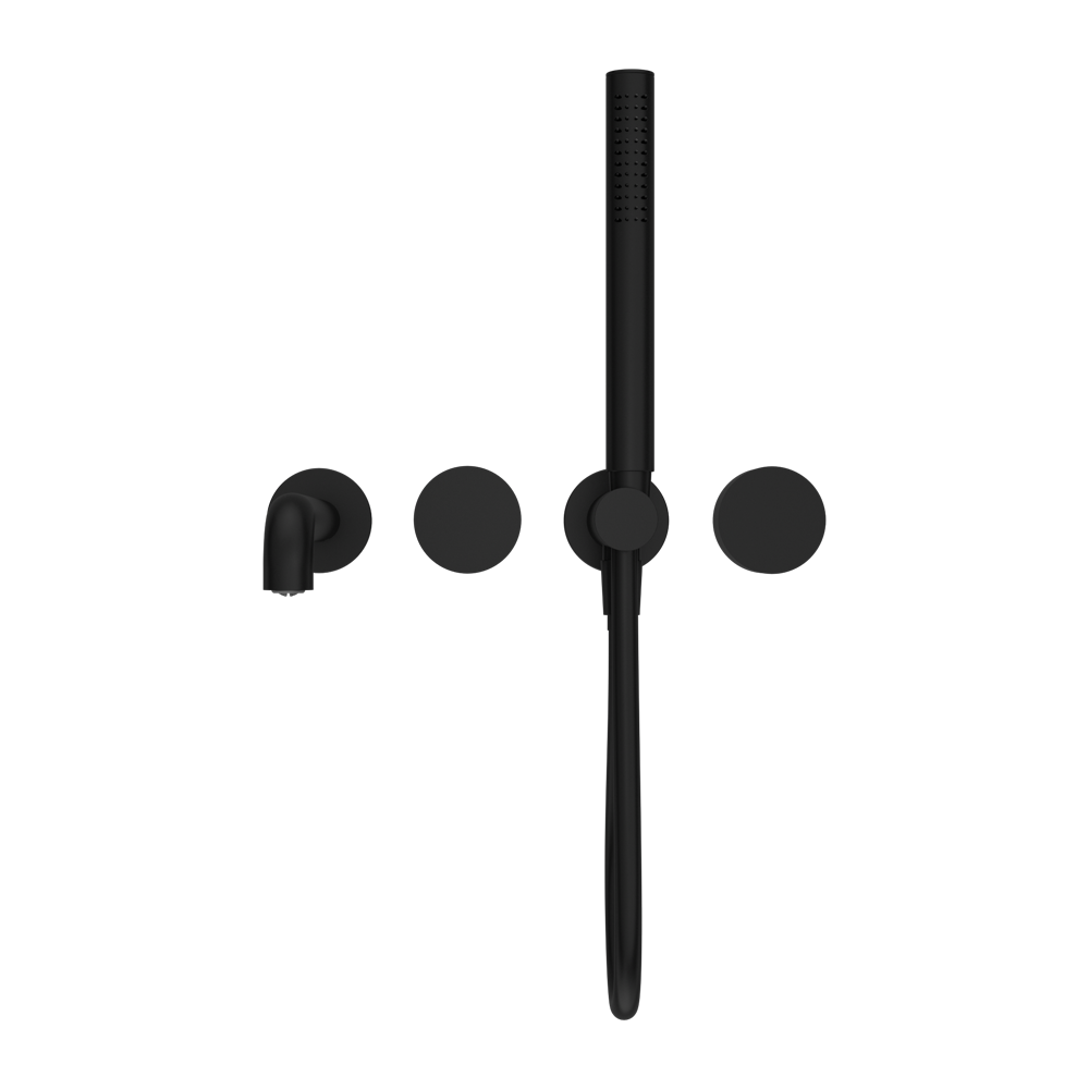 KARA PROGRESSIVE SHOWER SYSTEM SEPARATE PLATE WITH SPOUT 230/250MM MATTE BLACK