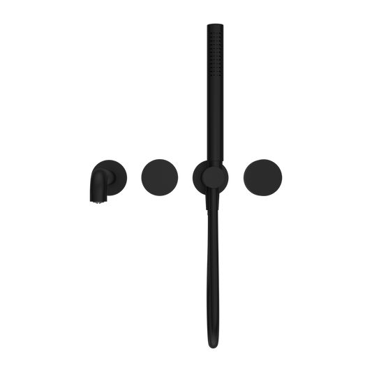 KARA PROGRESSIVE SHOWER SYSTEM SEPARATE PLATE WITH SPOUT 230/250MM MATTE BLACK