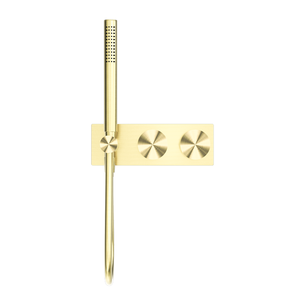 Kara Progressive Shower System Brushed Gold — Gold & Brass