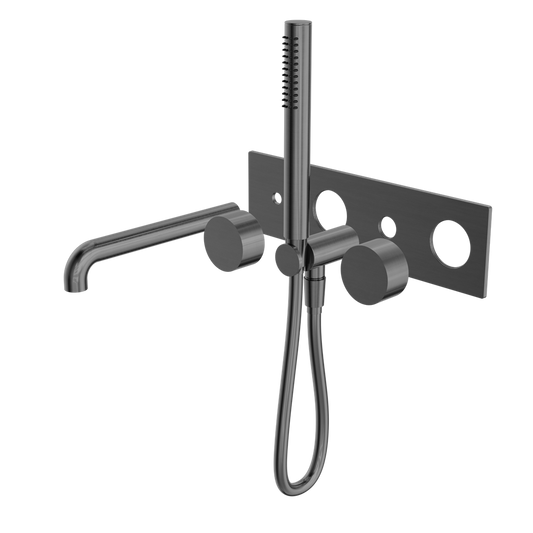 KARA PROGRESSIVE SHOWER SYSTEM WITH SPOUT 230/250MM TRIM KITS ONLY GUN METAL