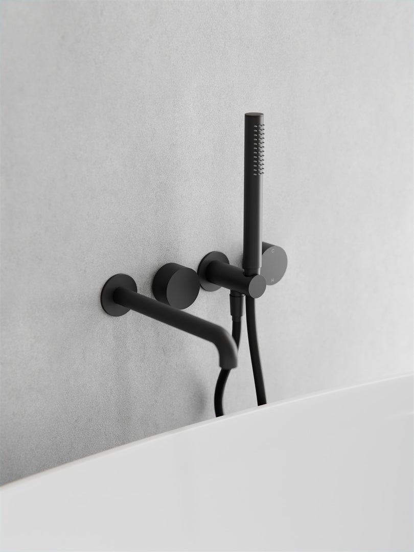 KARA PROGRESSIVE SHOWER SYSTEM SEPARATE PLATE WITH SPOUT 230/250MM MATTE BLACK