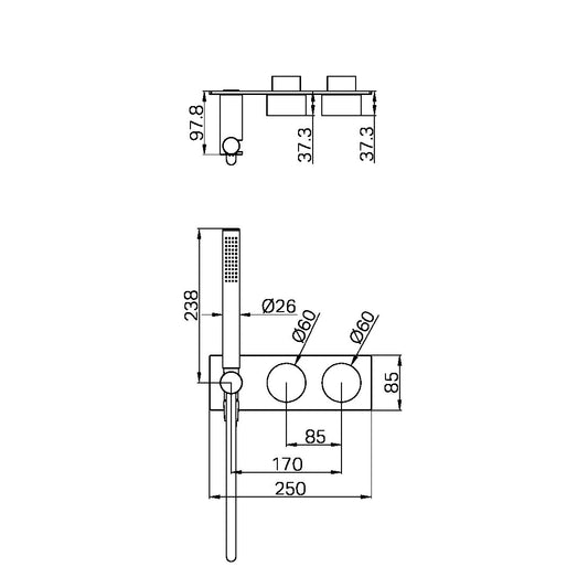 KARA PROGRESSIVE SHOWER SYSTEM TRIM KITS ONLY BRUSHED BRONZE