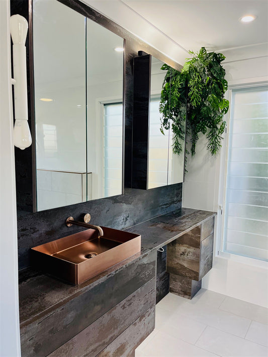 OPAL RECTANGLE STAINLESS STEEL BASIN BRUSHED BRONZE