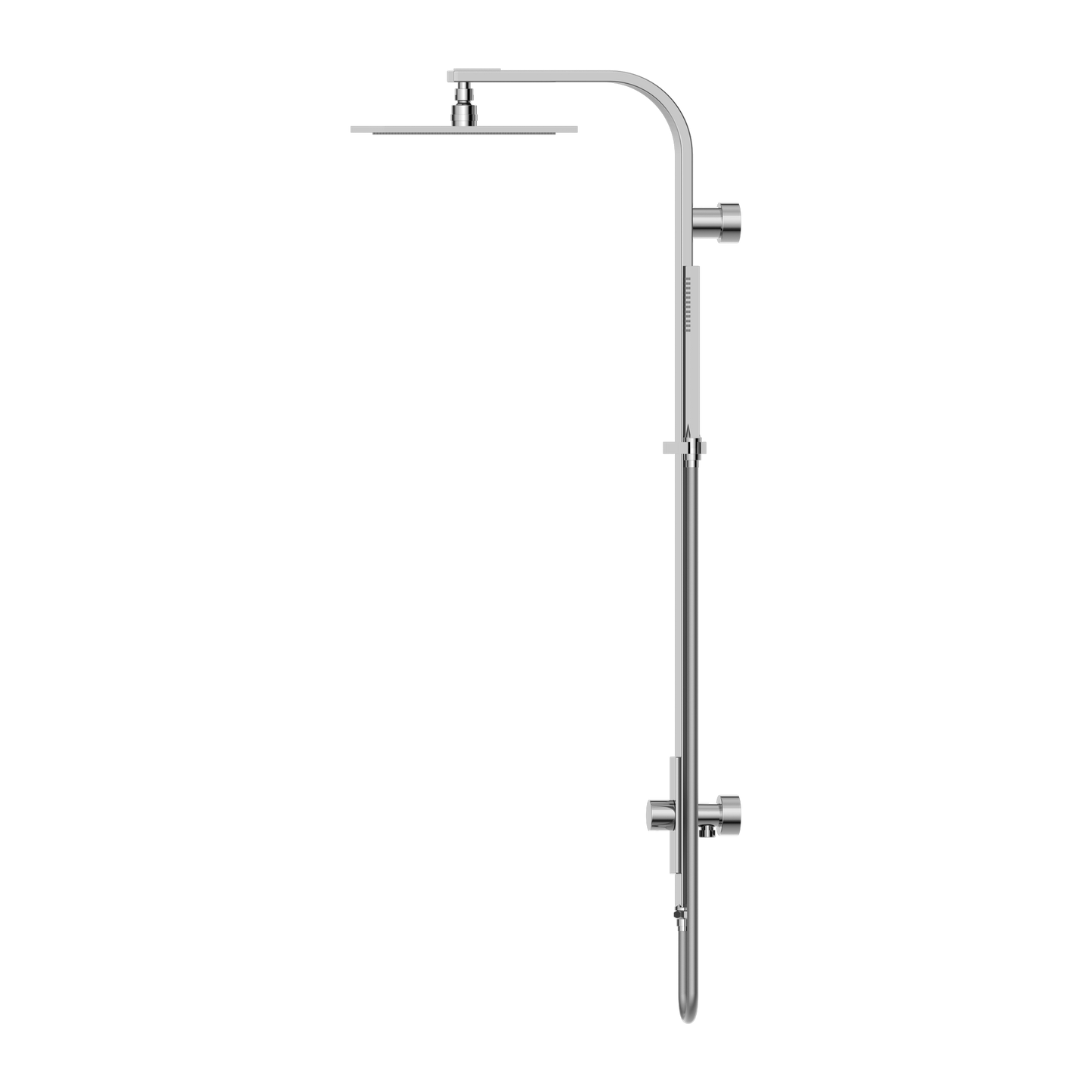 ASTRA RAIN SQUARE TWIN SHOWER SINGLE HOSE CHROME (NR281305CCH)