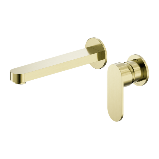 ECCO WALL BASIN/BATH MIXER SEPARATE BACK PLATE 60MM BRUSHED GOLD