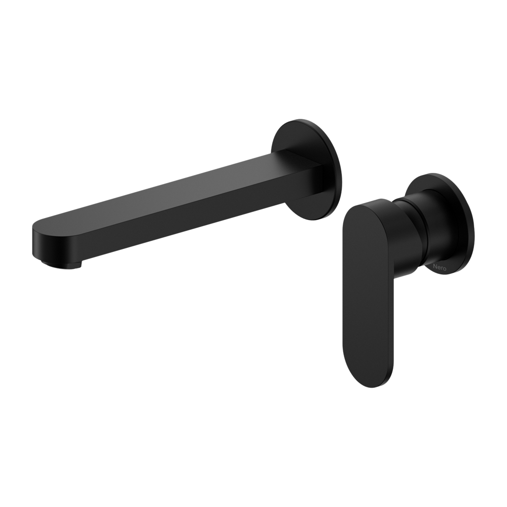 ECCO WALL BASIN/BATH MIXER SEPARATE BACK PLATE 60MM MATTE BLACK