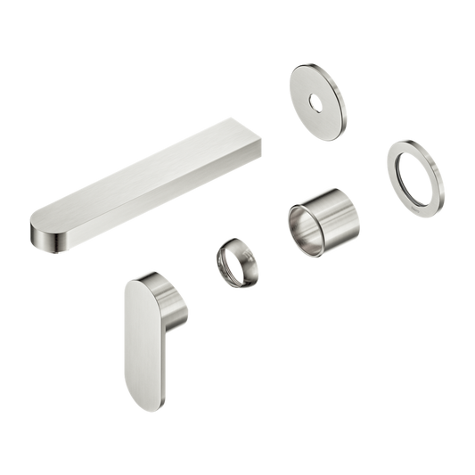 ECCO WALL BASIN/BATH MIXER SEPARATE BACK PLATE 60MM TRIM KITS ONLY BRUSHED NICKEL