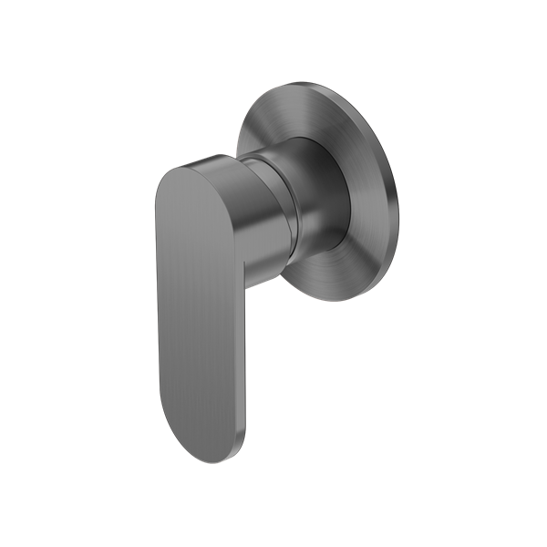 ECCO SHOWER MIXER 80MM ROUND PLATE GUN METAL