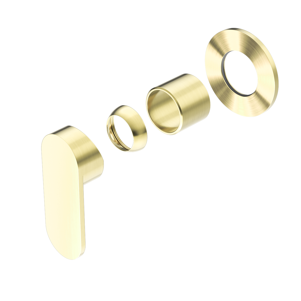 ECCO SHOWER MIXER 80MM ROUND PLATE TRIM KITS ONLY BRUSHED GOLD