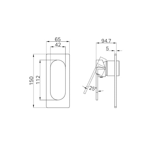 ECCO SHOWER MIXER TRIM KITS ONLY BRUSHED GOLD