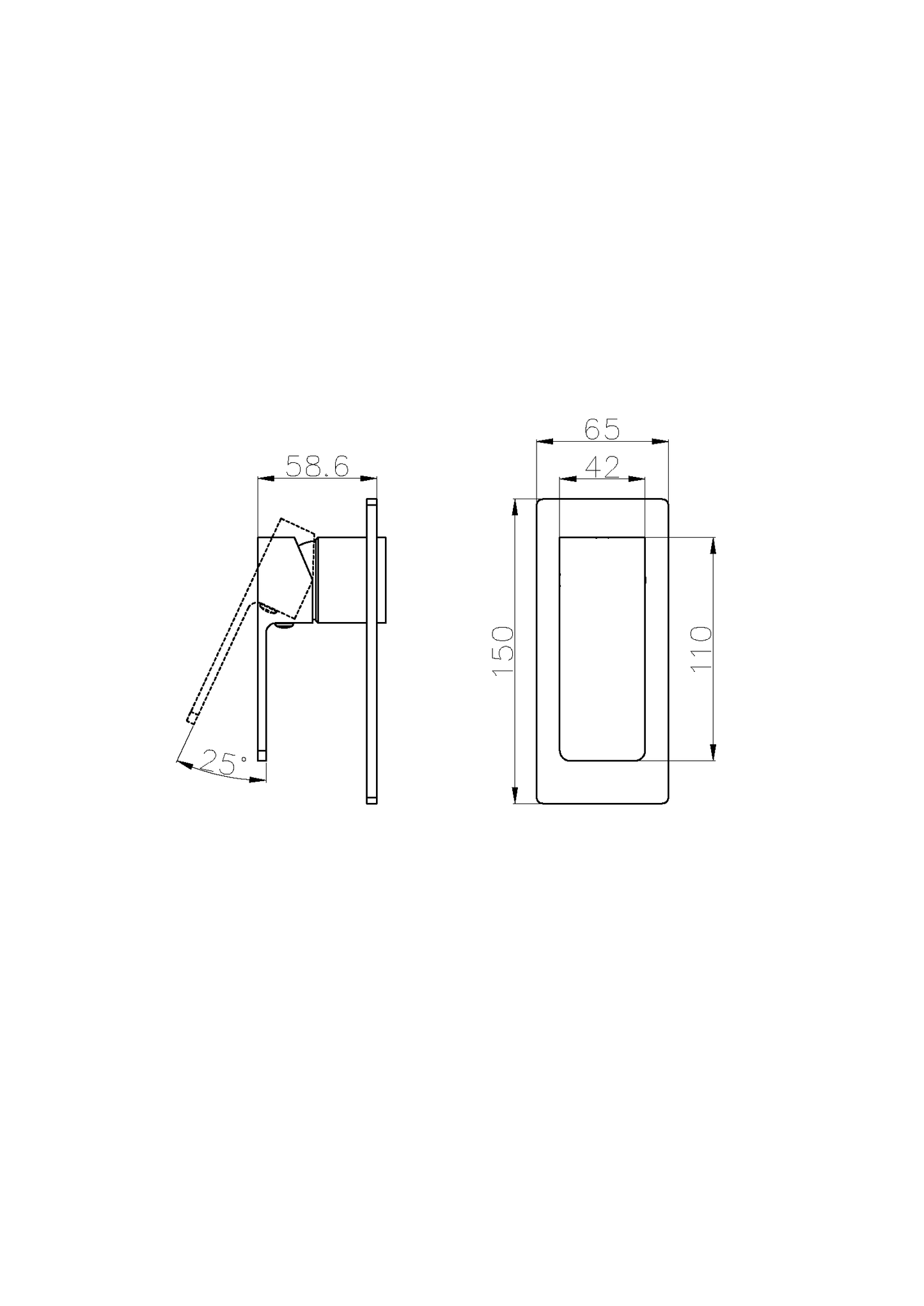 CELIA SHOWER MIXER RECTANGULAR BACKPLATE TRIM KITS ONLY BRUSHED NICKEL