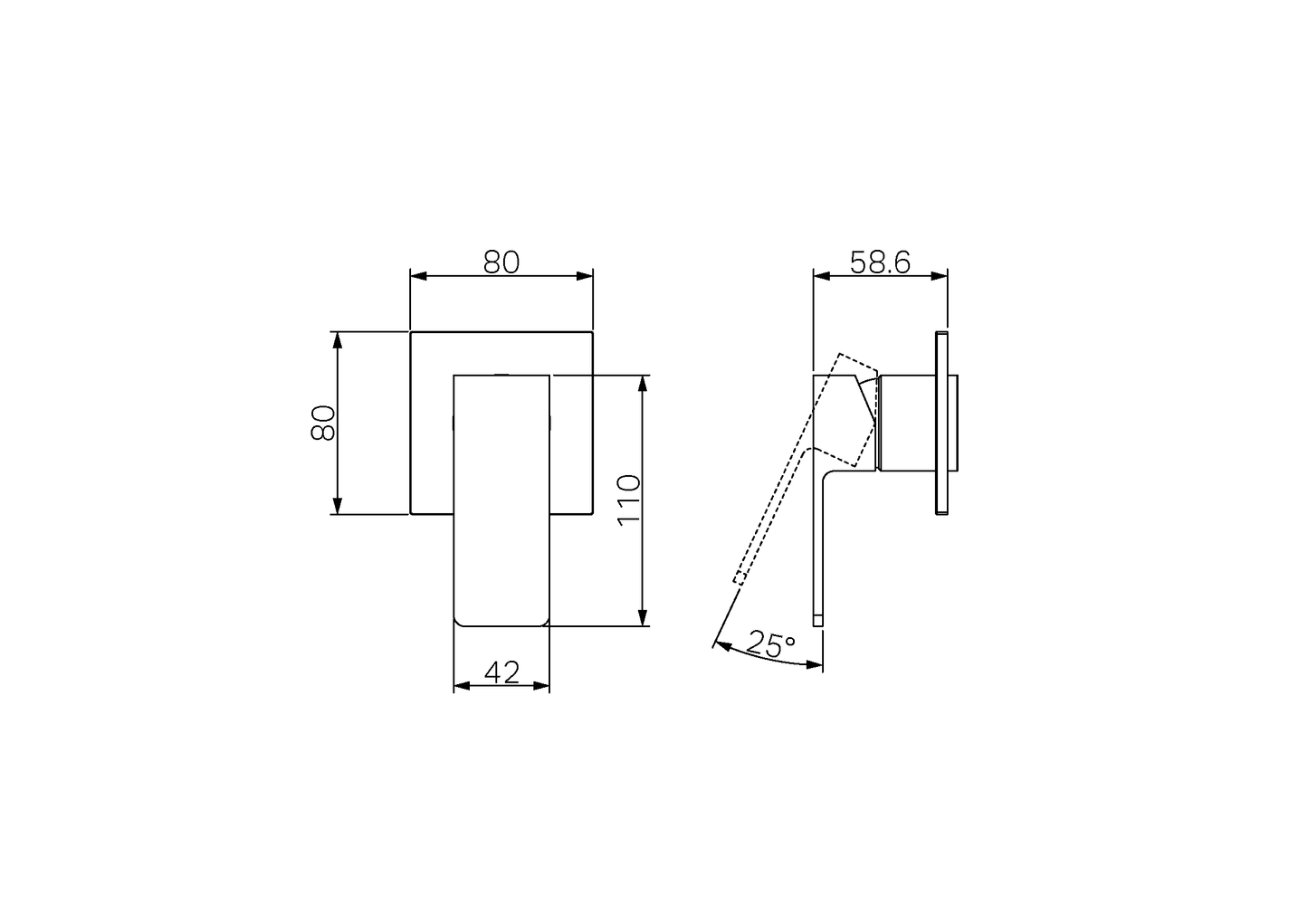 CELIA SHOWER MIXER TRIM KITS ONLY MATTE BLACK