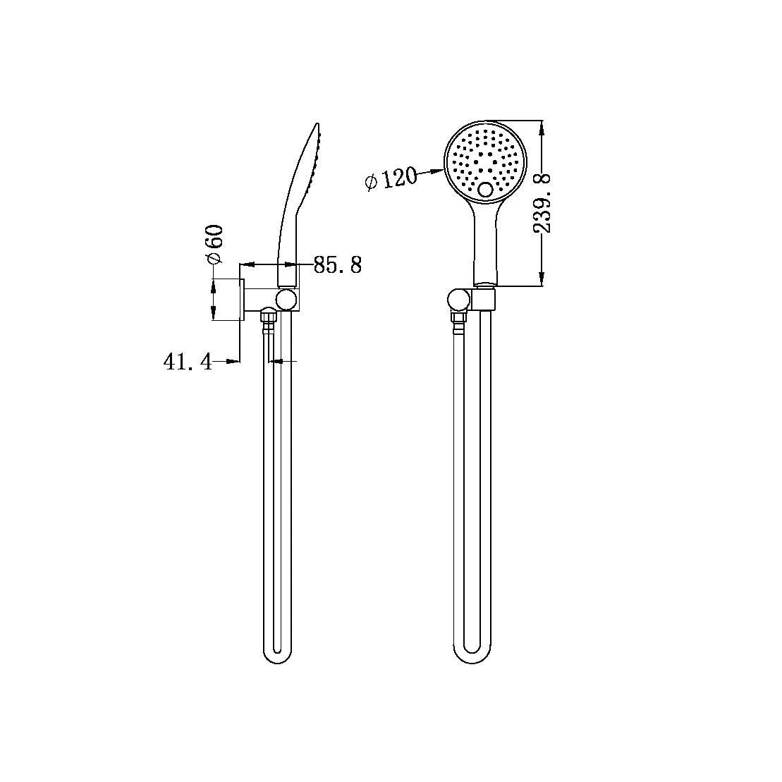 RAIN 3 FUNCTION SHOWER ON BRACKET CHROME (NR305CH) CHROME