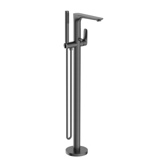 BIANCA FREESTANDING BATH MIXER WITH HAND SHOWER GUN METAL GREY