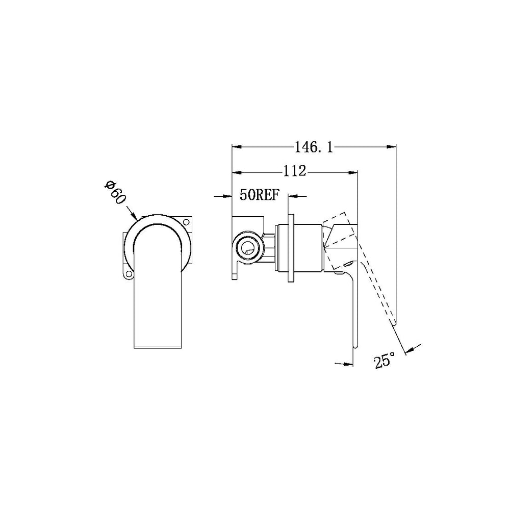 Bianca Shower Mixer 60MM Plate Brushed Bronze