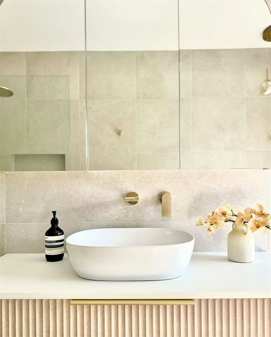 BIANCA WALL BASIN/BATH MIXER SEPARATE BACK PLATE 187/230MM BRUSHED GOLD
