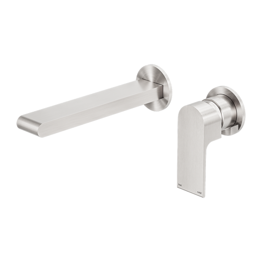 BIANCA WALL BASIN/BATH MIXER SEPARATE BACK PLATE 187/230MM BRUSHED NICKEL