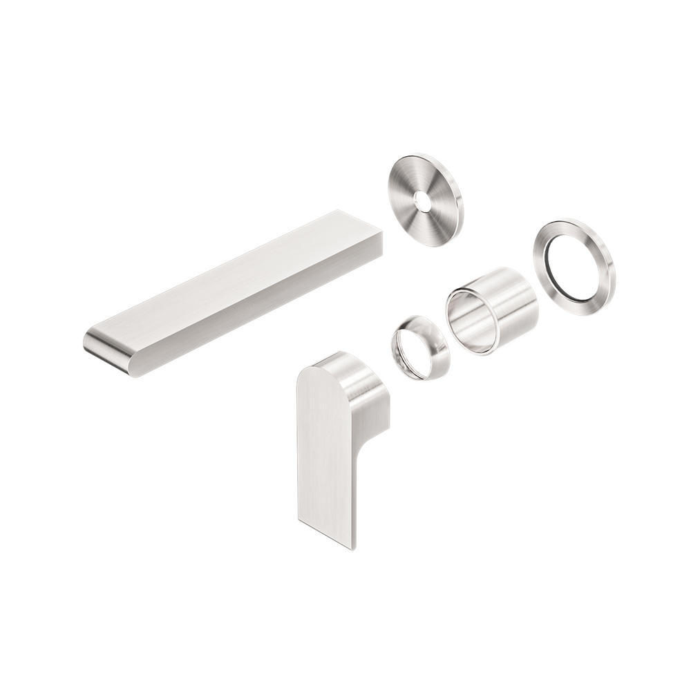 BIANCA WALL BASIN/BATH MIXER SEPARATE BACK PLATE 187/230MM TRIM KITS ONLY BRUSHED NICKEL