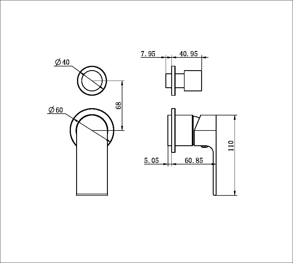 BIANCA SHOWER MIXER WITH DIVERTOR SEPARATE BACK PLATE TRIM KITS ONLY CHROME