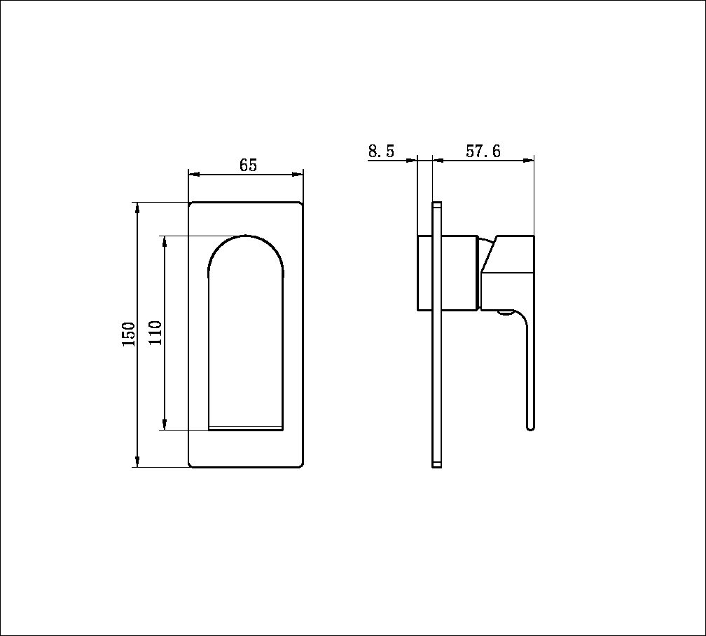 BIANCA SHOWER MIXER TRIM KITS ONLY MATTE BLACK