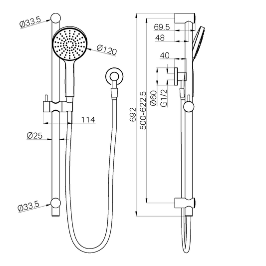 DOLCE II RAIL SHOWER BRUSHED NICKEL