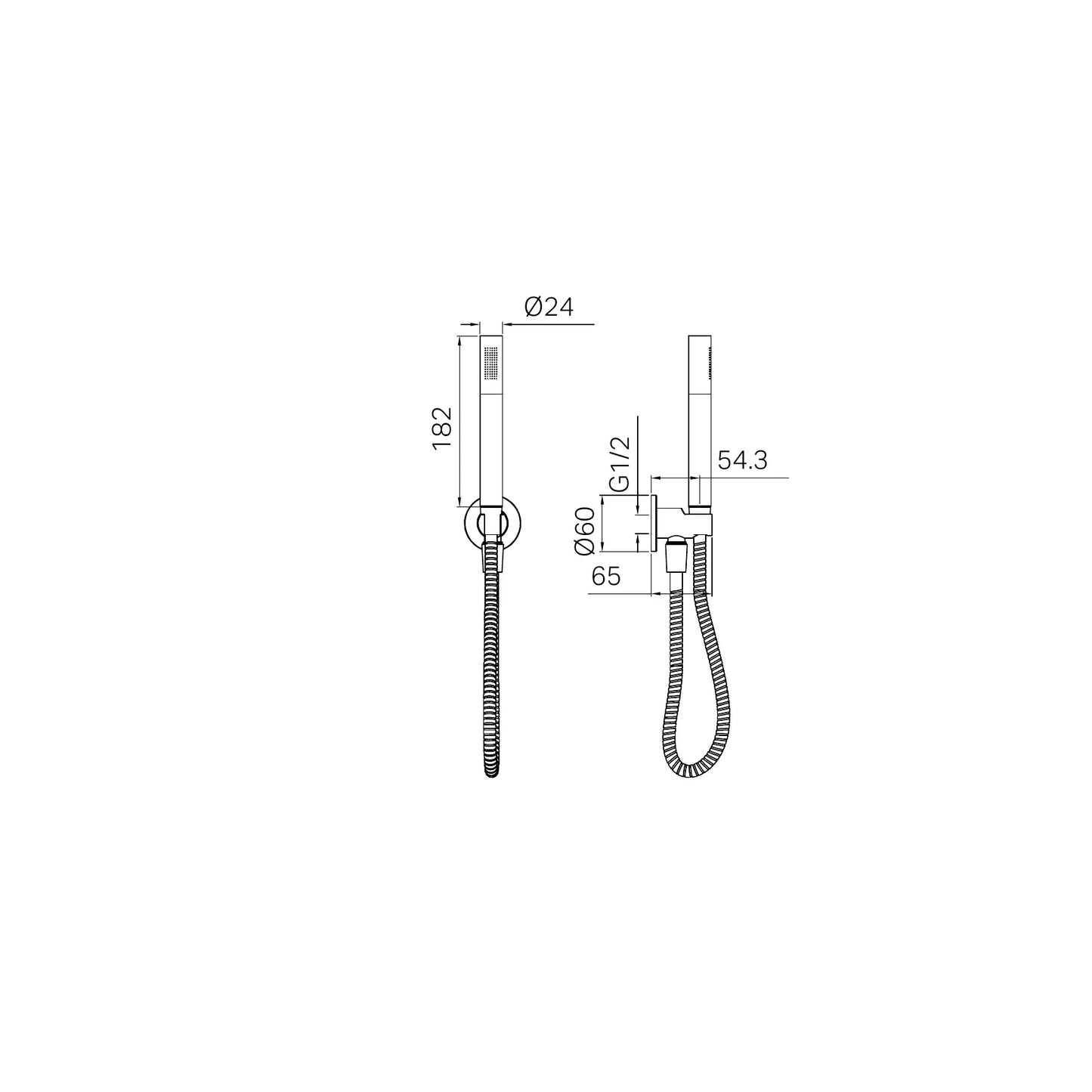 Slim Shower On Bracket II Tumbled Antique Brass