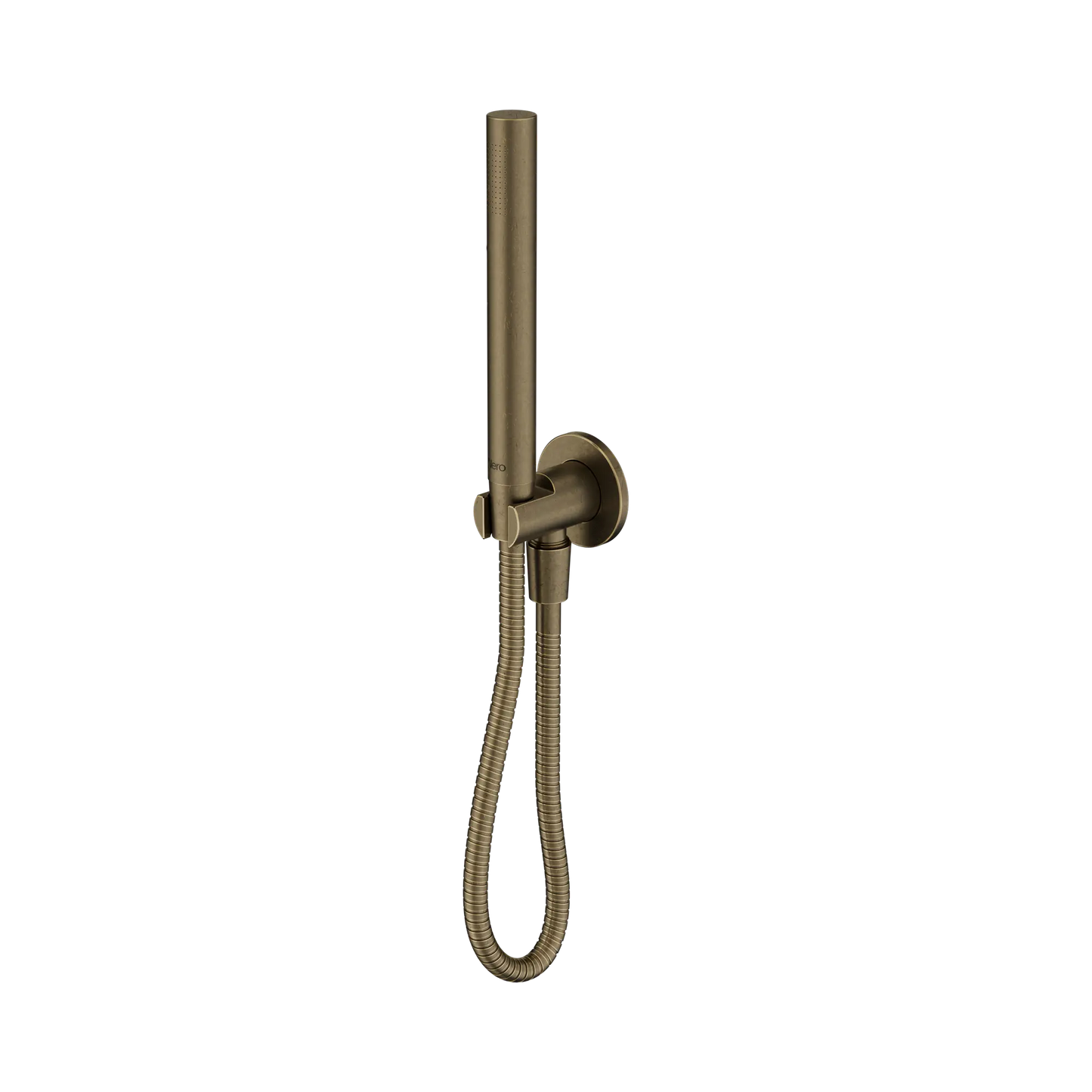 Slim Shower On Bracket II Tumbled Antique Brass