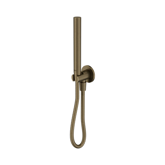 Slim Shower On Bracket II Tumbled Antique Brass