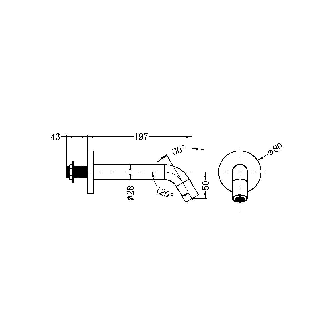 MECCA WALL-MOUNTED SENSOR TAP WITH 80MM WALL PLATE GUN METAL