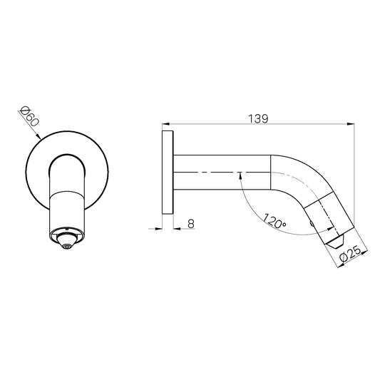 MECCA WALL MOUNTED SOAP DISPENSER CHROME