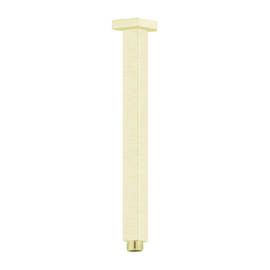 SQUARE CEILING ARM 300MM LENGTH BRUSHED GOLD