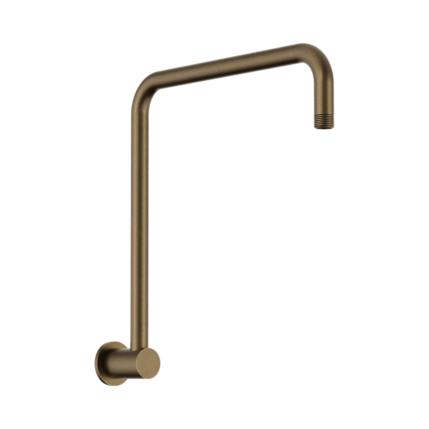 Round Swivel Shower Arm Tumbled Antique Brass