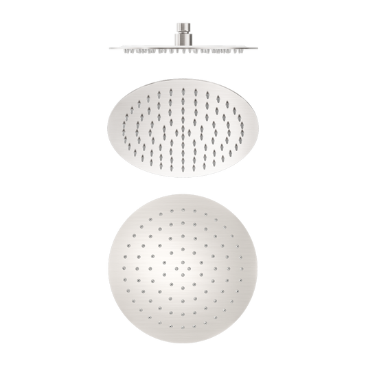 250MM ROUND STAINLESS STEEL SHOWER HEAD 4 STAR RATING BRUSHED NICKEL
