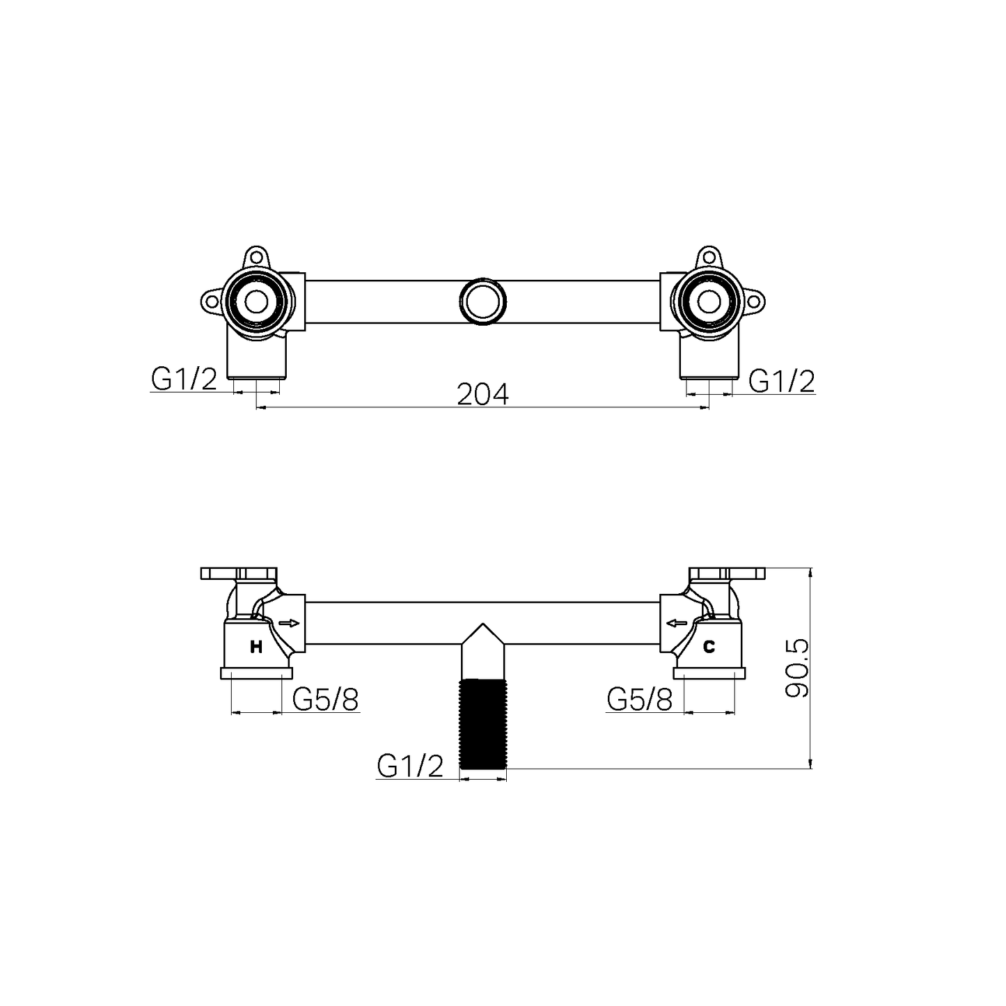 IN WALL BASIN/BATH BREECH FOR X PLUS/YORK/KARA (NR5230071 )