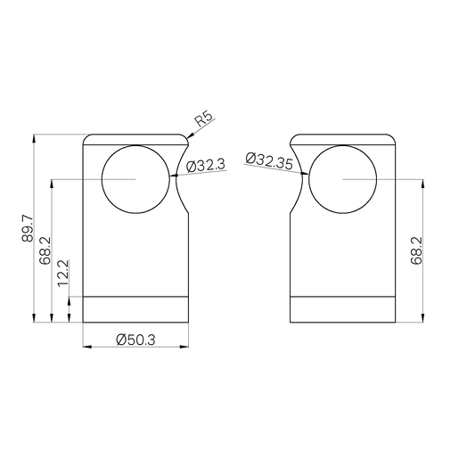 MECCA CARE MAKE YOUR OWN 32MM GRAB RAIL 90 DEGREE BRACKET BRUSHED NICKEL