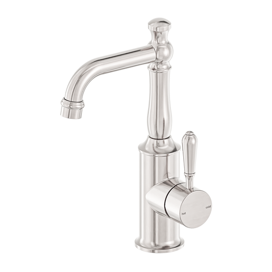 YORK BASIN MIXER WITH METAL LEVER BRUSHED NICKEL