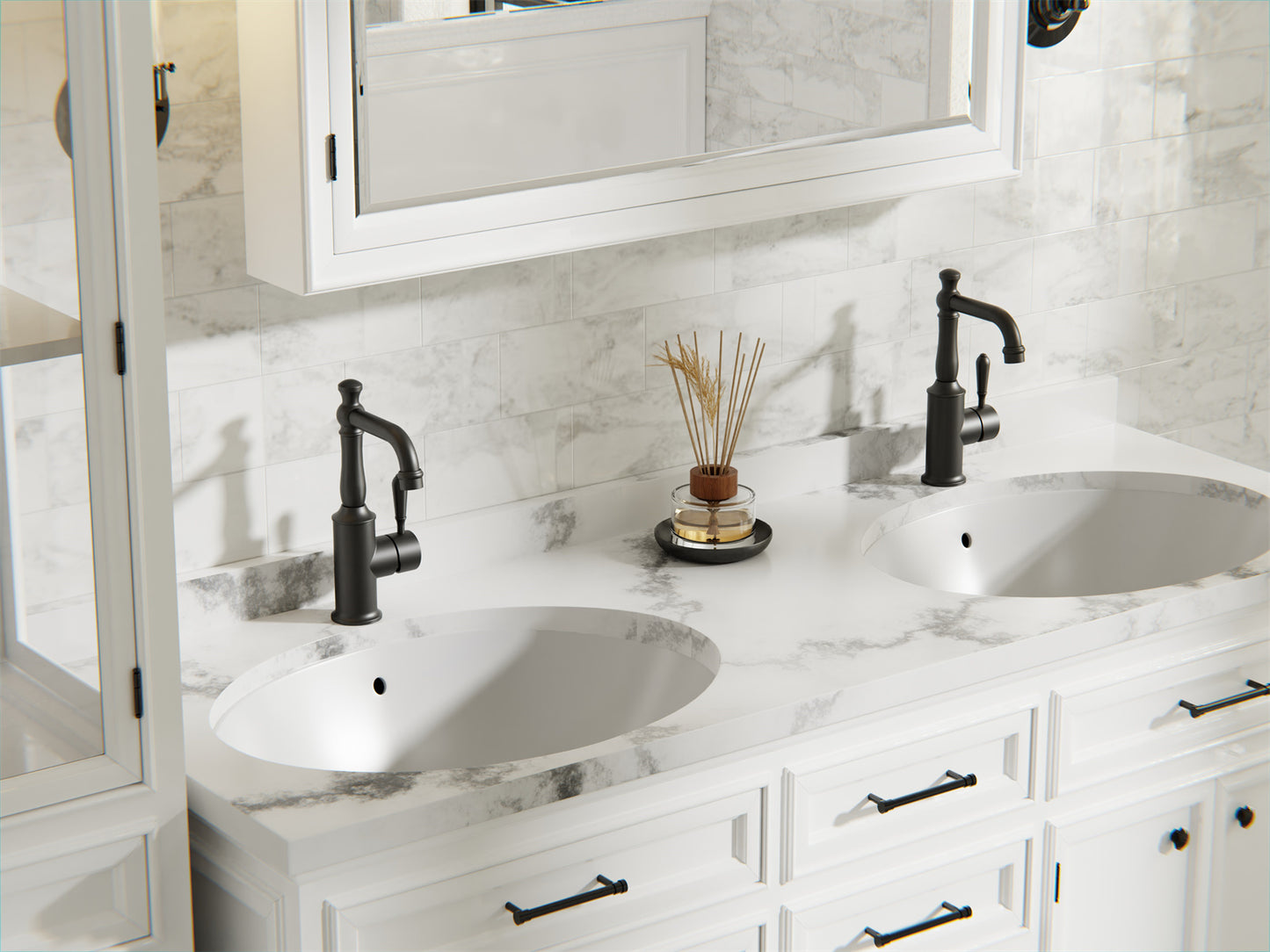 YORK BASIN MIXER WITH METAL LEVER MATTE BLACK
