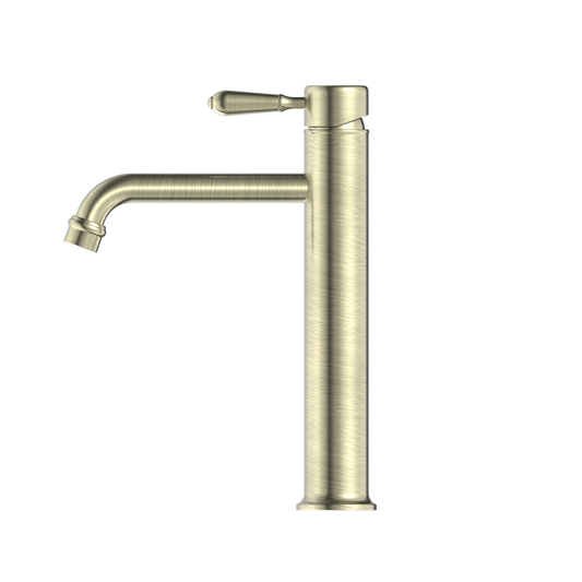 YORK STRAIGHT TALL BASIN MIXER WITH METAL LEVER AGED BRASS (NR692101A02AB) AGED BRASS