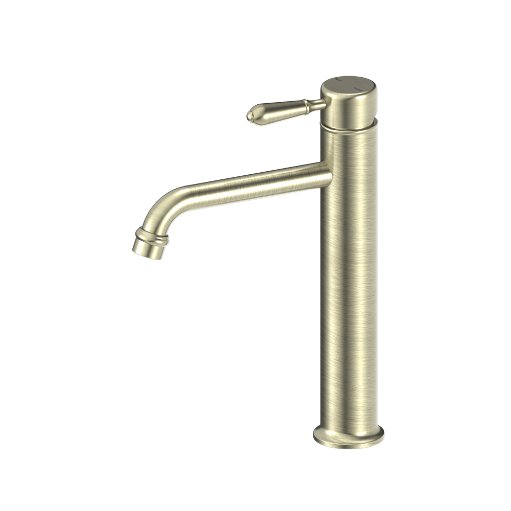 YORK STRAIGHT TALL BASIN MIXER WITH METAL LEVER AGED BRASS (NR692101A02AB) AGED BRASS