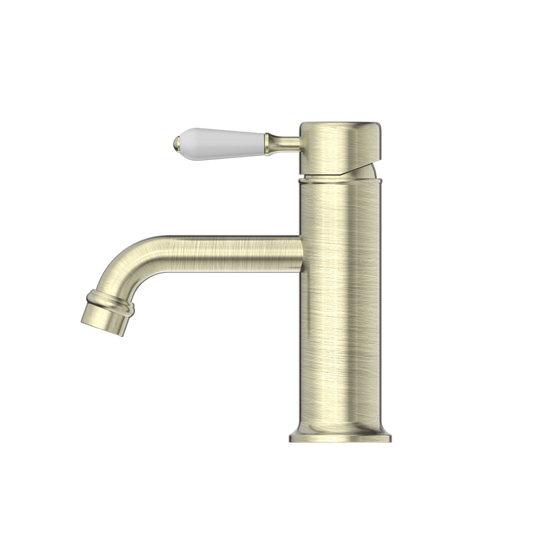 YORK STRAIGHT BASIN MIXER WITH AGED BRASS