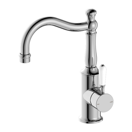 YORK BASIN MIXER HOOK SPOUT WITH CHROME