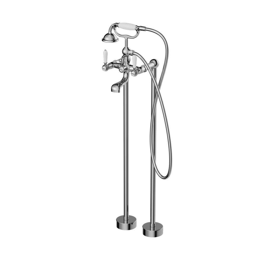 YORK FREESTANDING BATH SET WITH CHROME