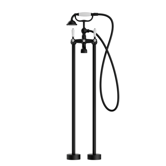 YORK FREESTANDING BATH SET WITH MATTE BLACK