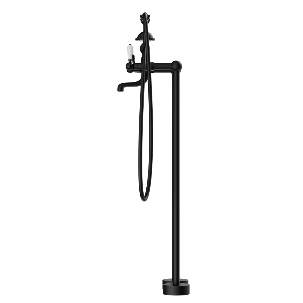 YORK FREESTANDING BATH SET WITH MATTE BLACK