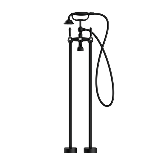 YORK FREESTANDING BATH SET WITH METAL HAND SHOWER MATTE BLACK