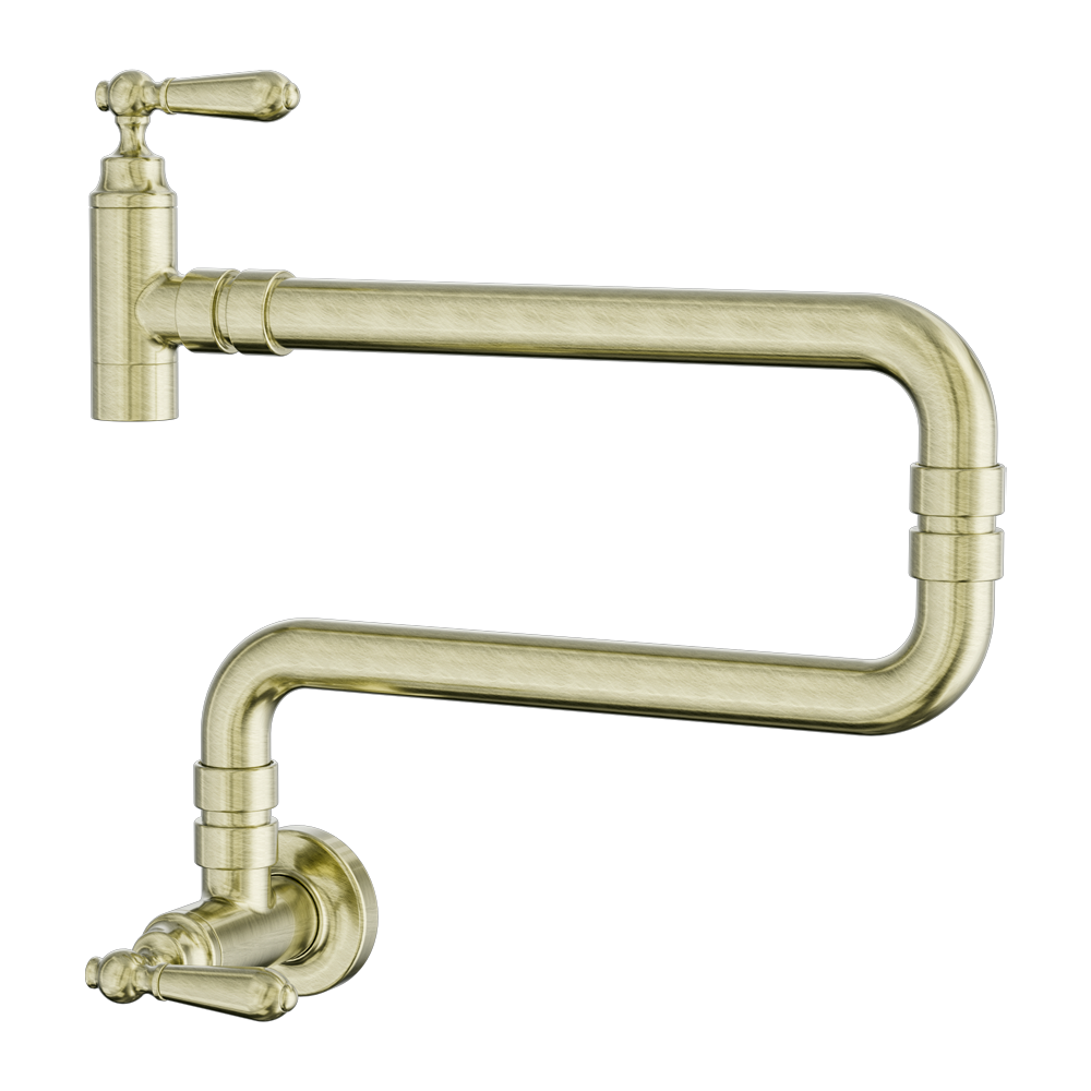 YORK WALL MOUNTED POT FILLER AGED BRASS