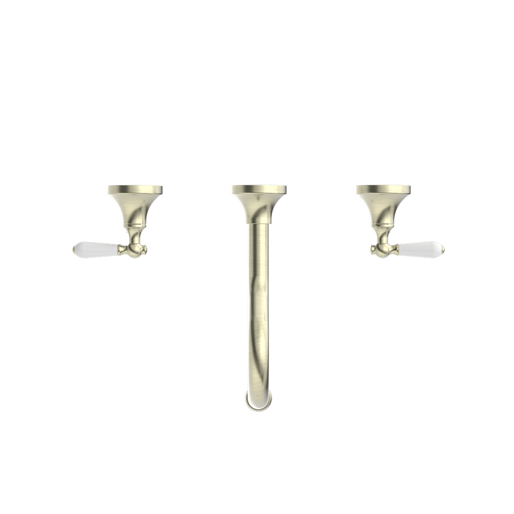 YORK WALL BASIN SET WITH AGED BRASS