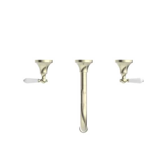 YORK WALL BASIN SET WITH AGED BRASS