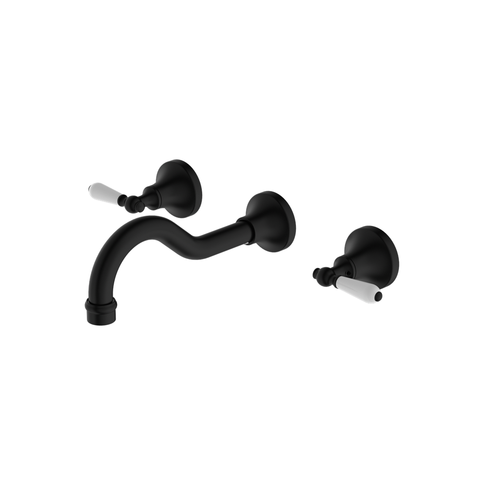 YORK WALL BASIN SET WITH MATTE BLACK